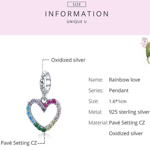 Rainbow Heart Charm