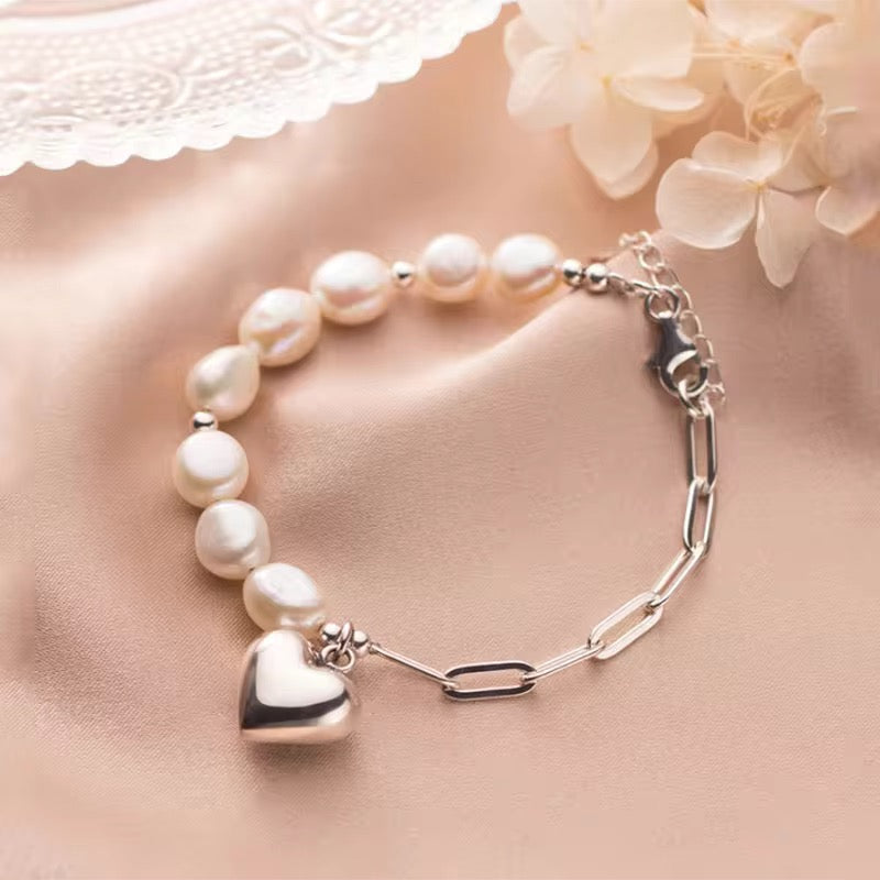 Baroque Pearl Sterling Silver Chain Bracelet
