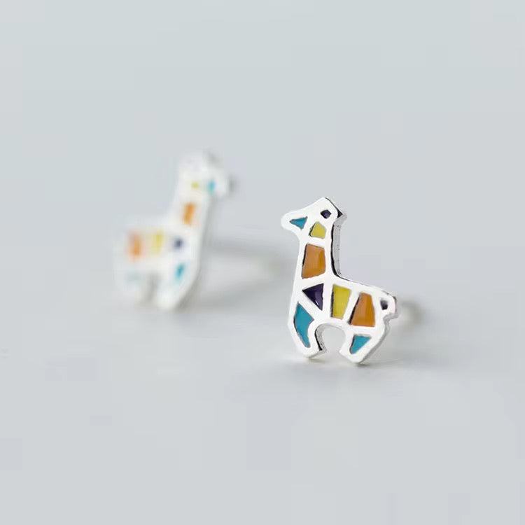 Whimsical Giraffes Stud Earrings