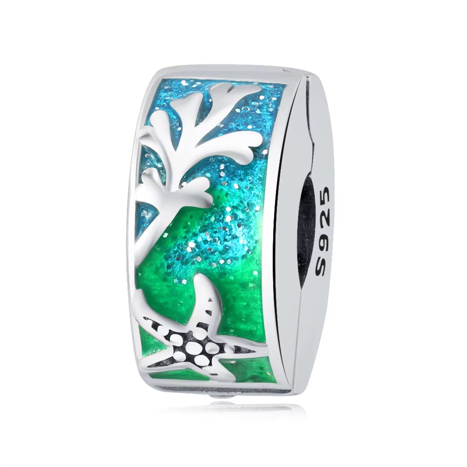 Oceanic Glow – Starfish & Seaweed Charm Clip