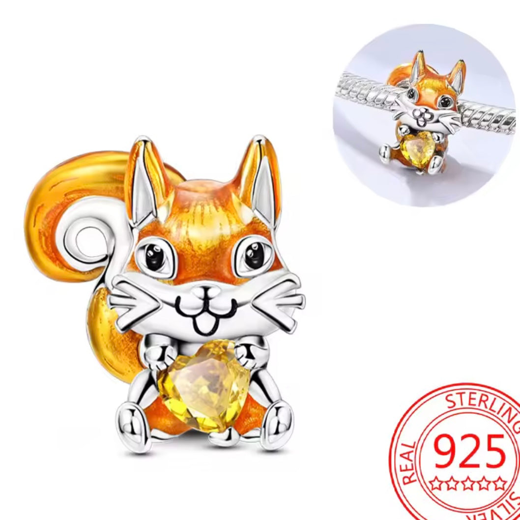 Autumn Squirrel with Nut Charm