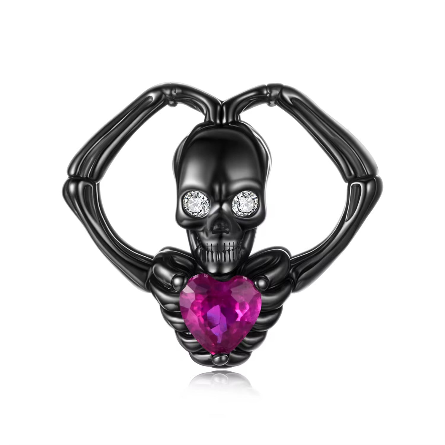 Halloween Heart Hand Skull Charm