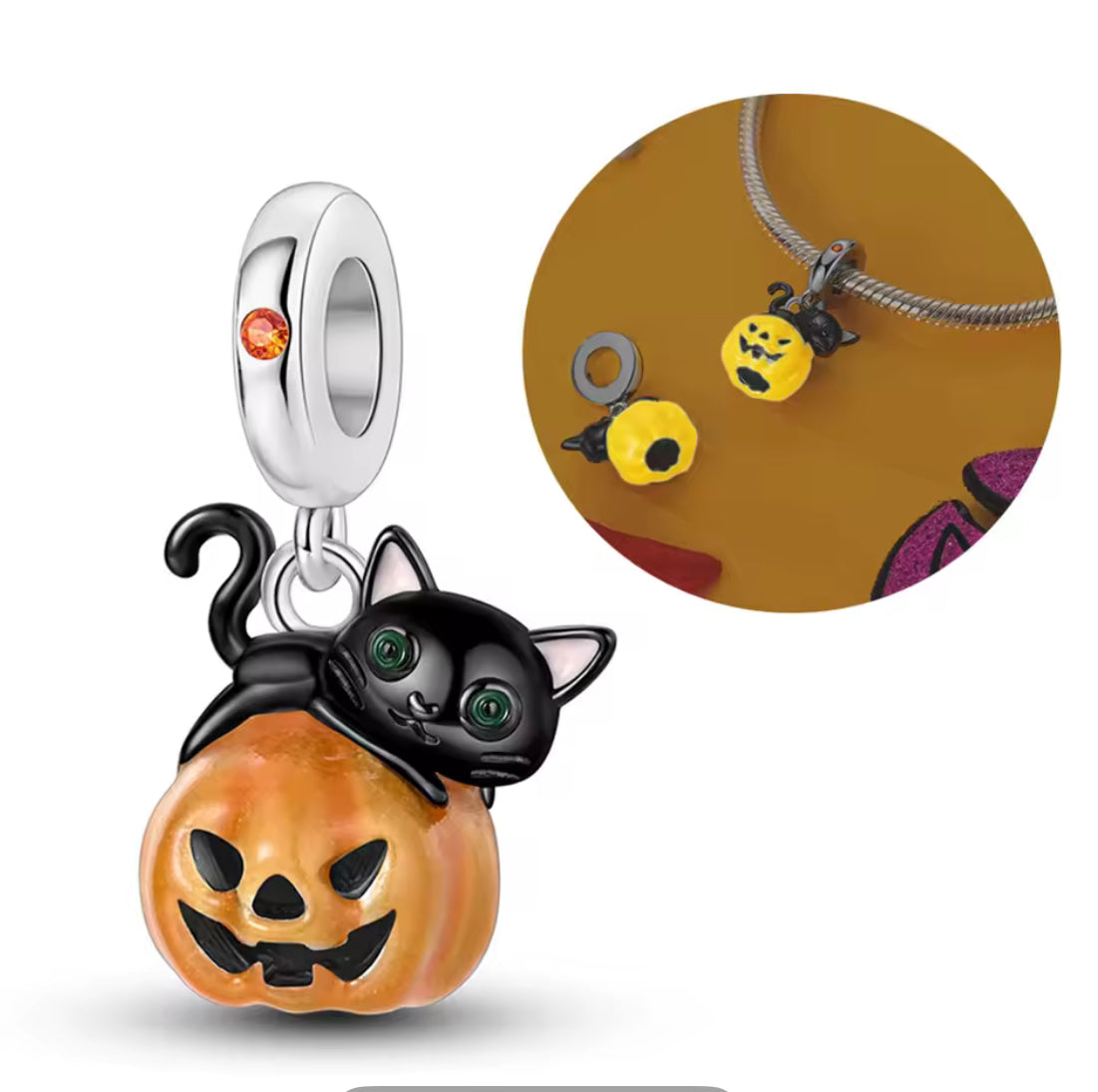 Pumpkin Kitty Charm