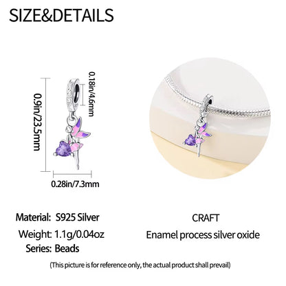 Fairy Heart Gem Dangle Charm