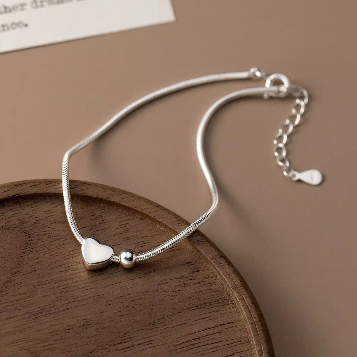 Delicate Heart Snake Bracelet