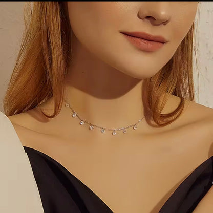 Dainty Crystal Teardrop Necklace