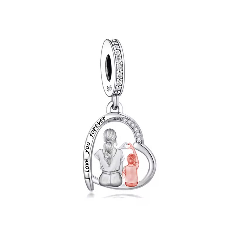 Mother & Son Heart Charm
