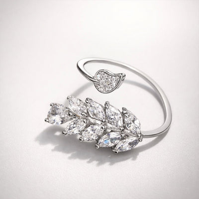 Leaf Heart Adjustable Ring