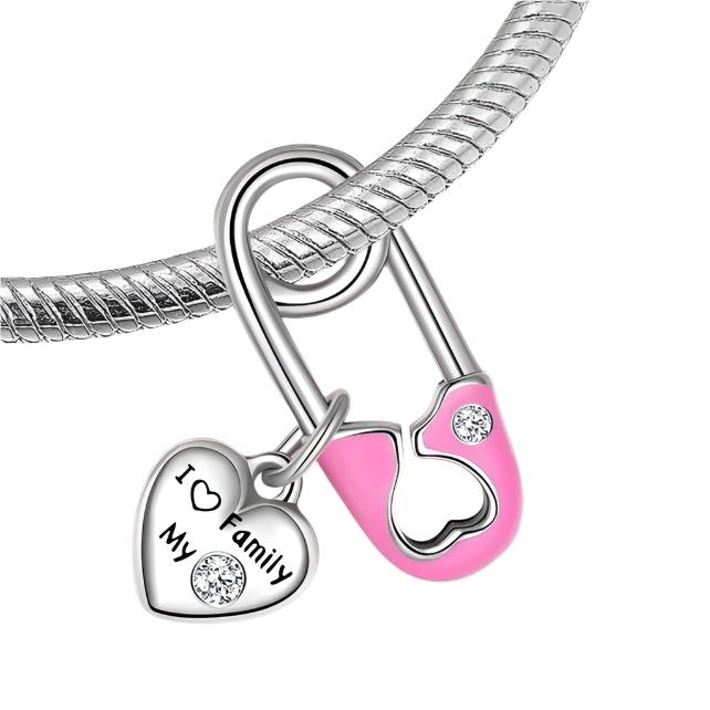 Pink Safety Pin-Clip Charm