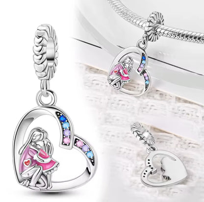Mum & Daughter Hugging Dangle Charm