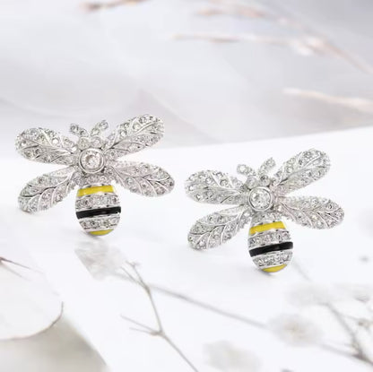 Shine Zirconia Honey Bee Stud Earrings