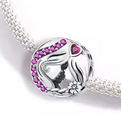 Mum and Daughter Hearts Charm