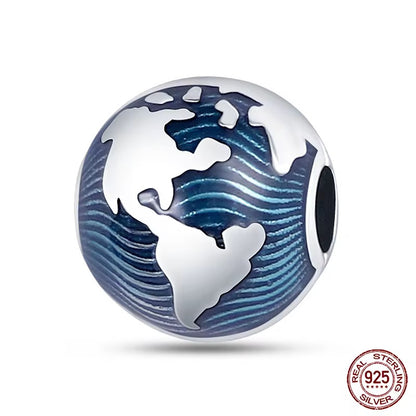 Blue Globe Earth Clip Charm