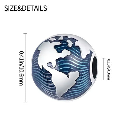 Blue Globe Earth Clip Charm