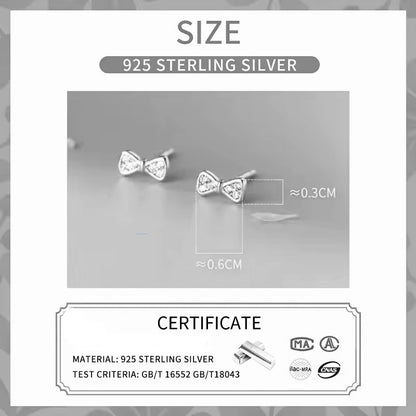 Sparkling Zirconia Bow Stud Earrings