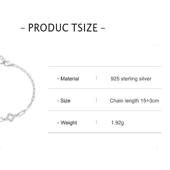 Sterling Silver Zirconia Flower Bracelet