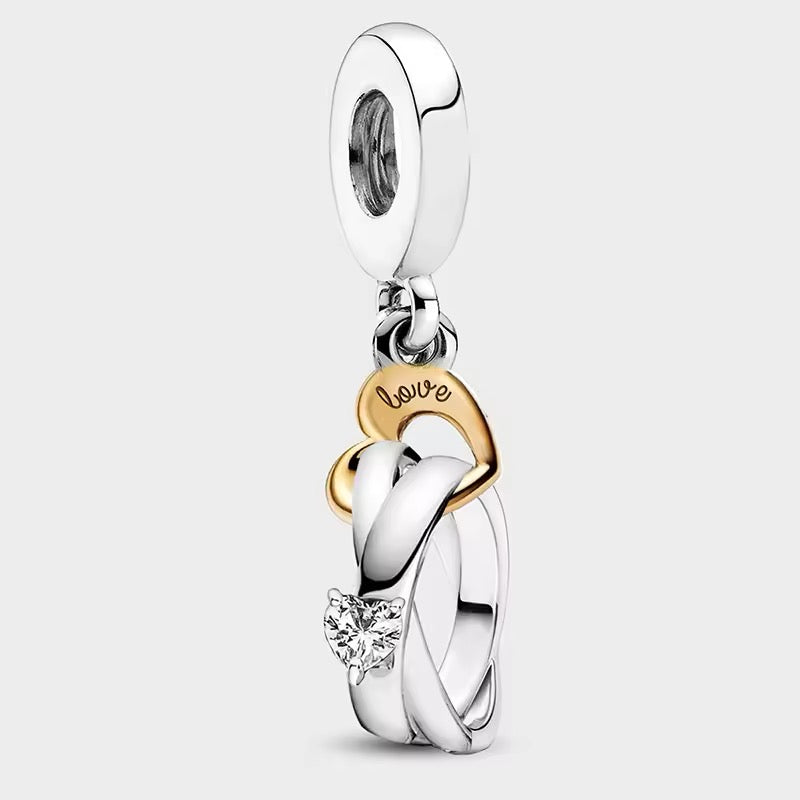 Wedding Ring With Zircon Dangle Charm
