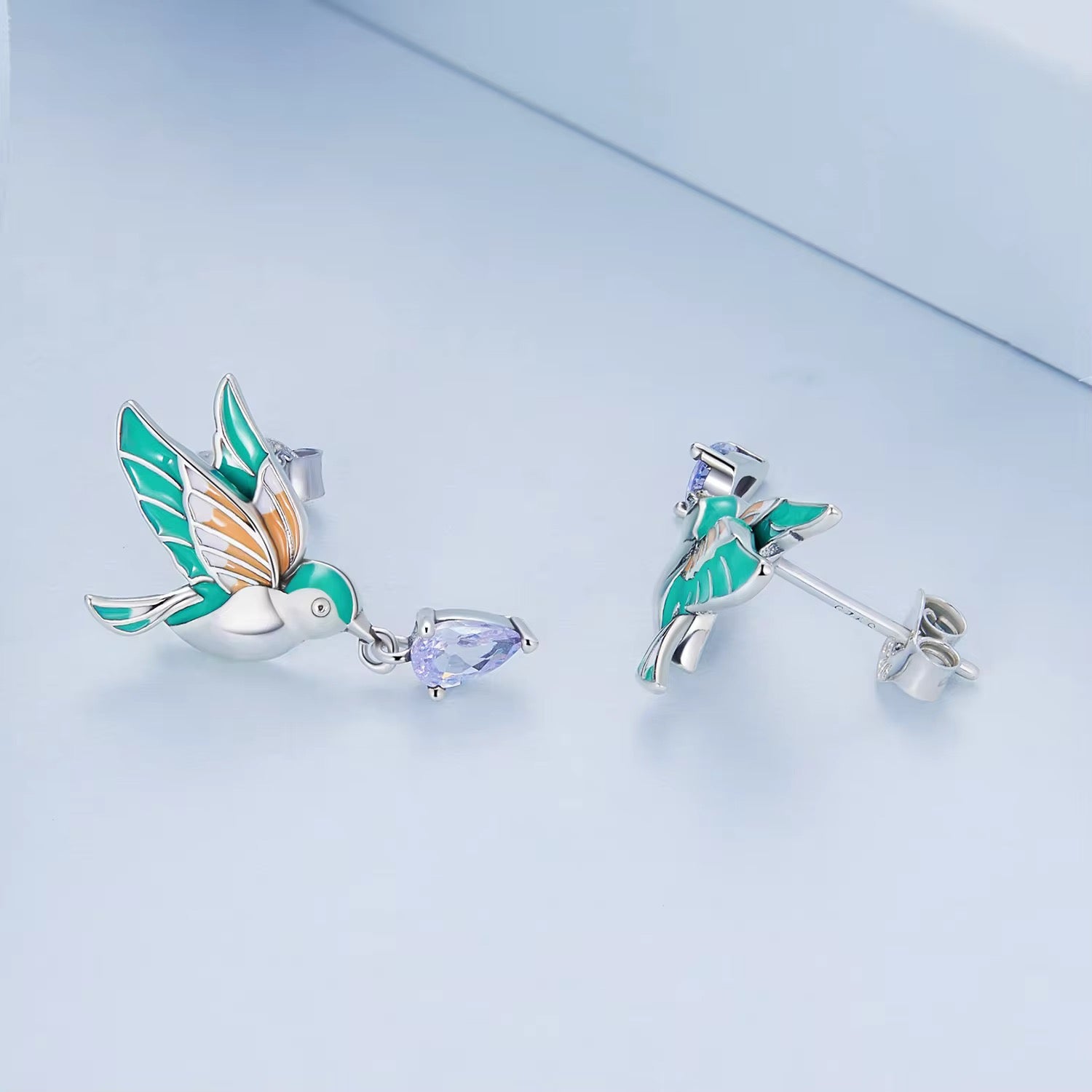 Exqusite Kingfisher Stud Earrings