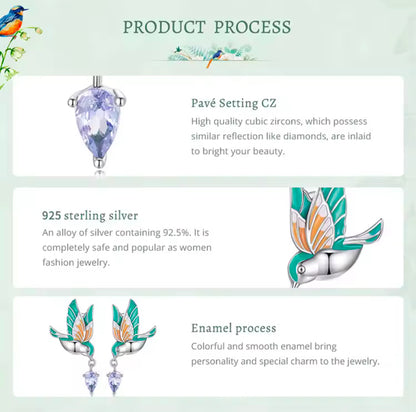 Exqusite Kingfisher Stud Earrings