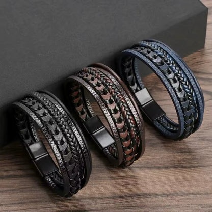MEN'S Multi-layered Vintage Leather Rope Bracelet