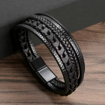 MEN'S Multi-layered Vintage Leather Rope Bracelet