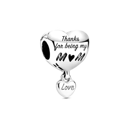Thank You for Being my Mum Charm Silver