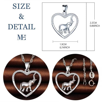 Elephant in Heart Necklace