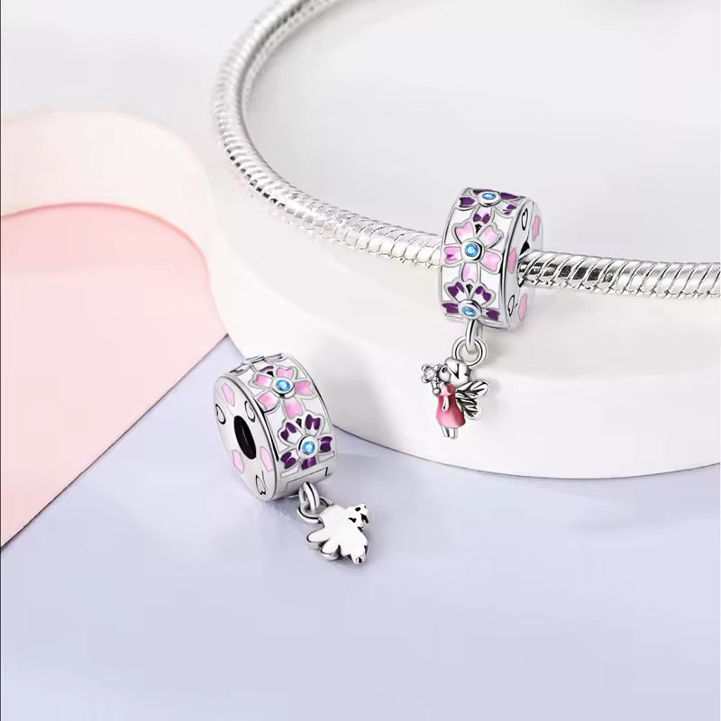 Flowers and Fairy Clip on Charm