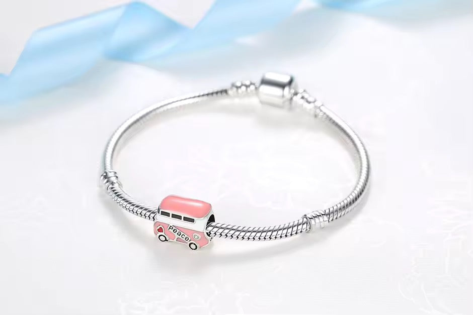 Pink Bus to the Peace Charm