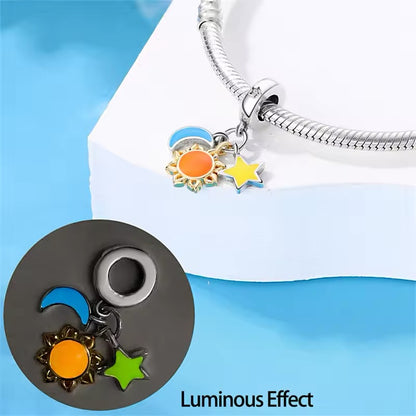 Luminous Sun Moon & Star Dangle Charm