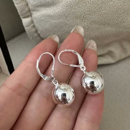 Silver Ball Drop Earrings