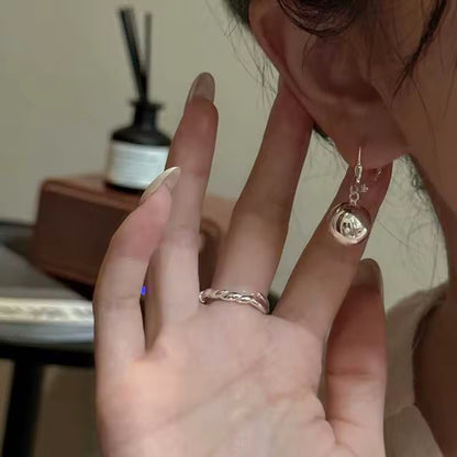 Silver Ball Drop Earrings