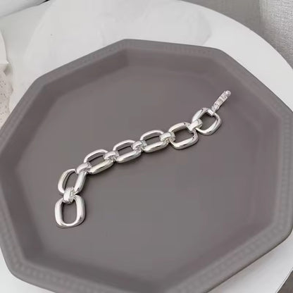 Bold Elegance Silver Chain Bracelet