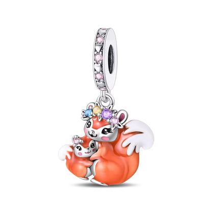 Mother & Baby Squirrel Charm