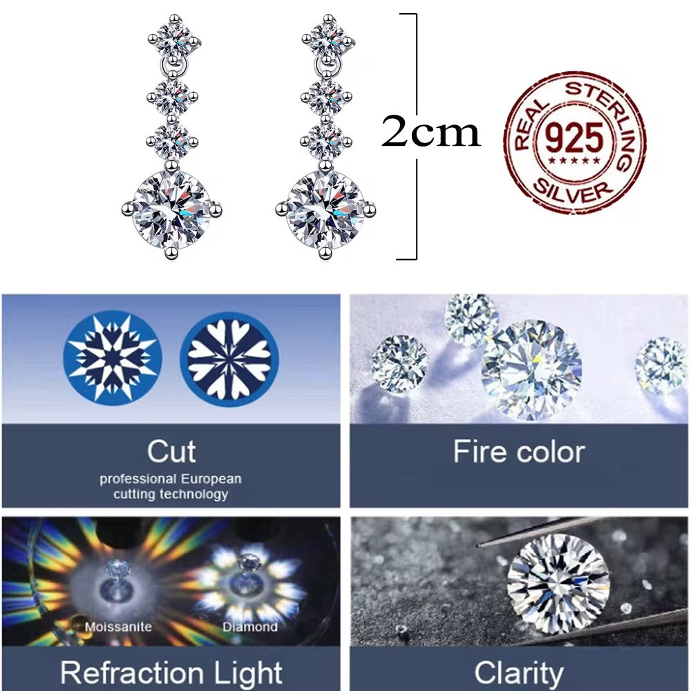 Shiny Round Cubic Zirconia Dangle Earrings