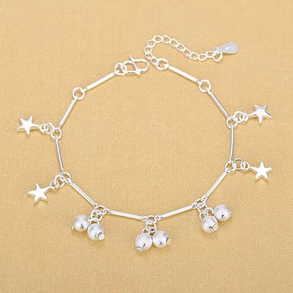 Frosted Beads Star Charm Bracelet