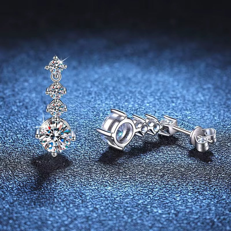 Shiny Round Cubic Zirconia Dangle Earrings