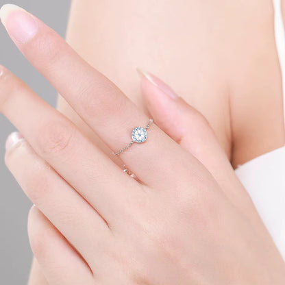 Evil Eyes Cubic Zirconia Adjustable Chain Ring