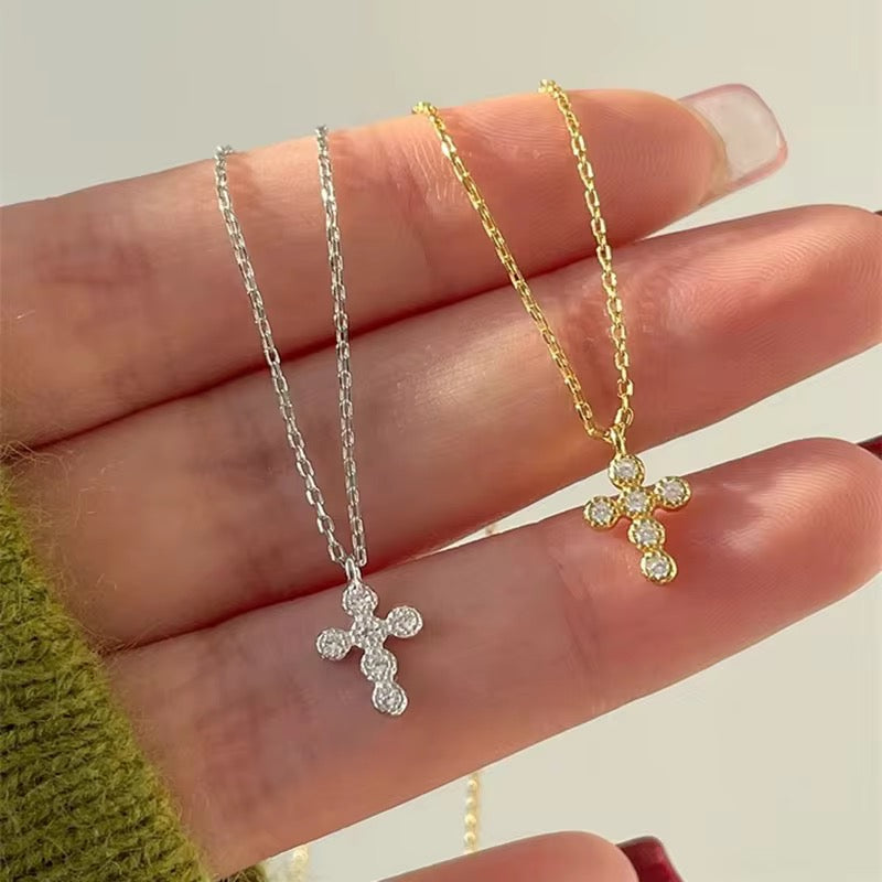 Zircon Cross Pendant Necklaces