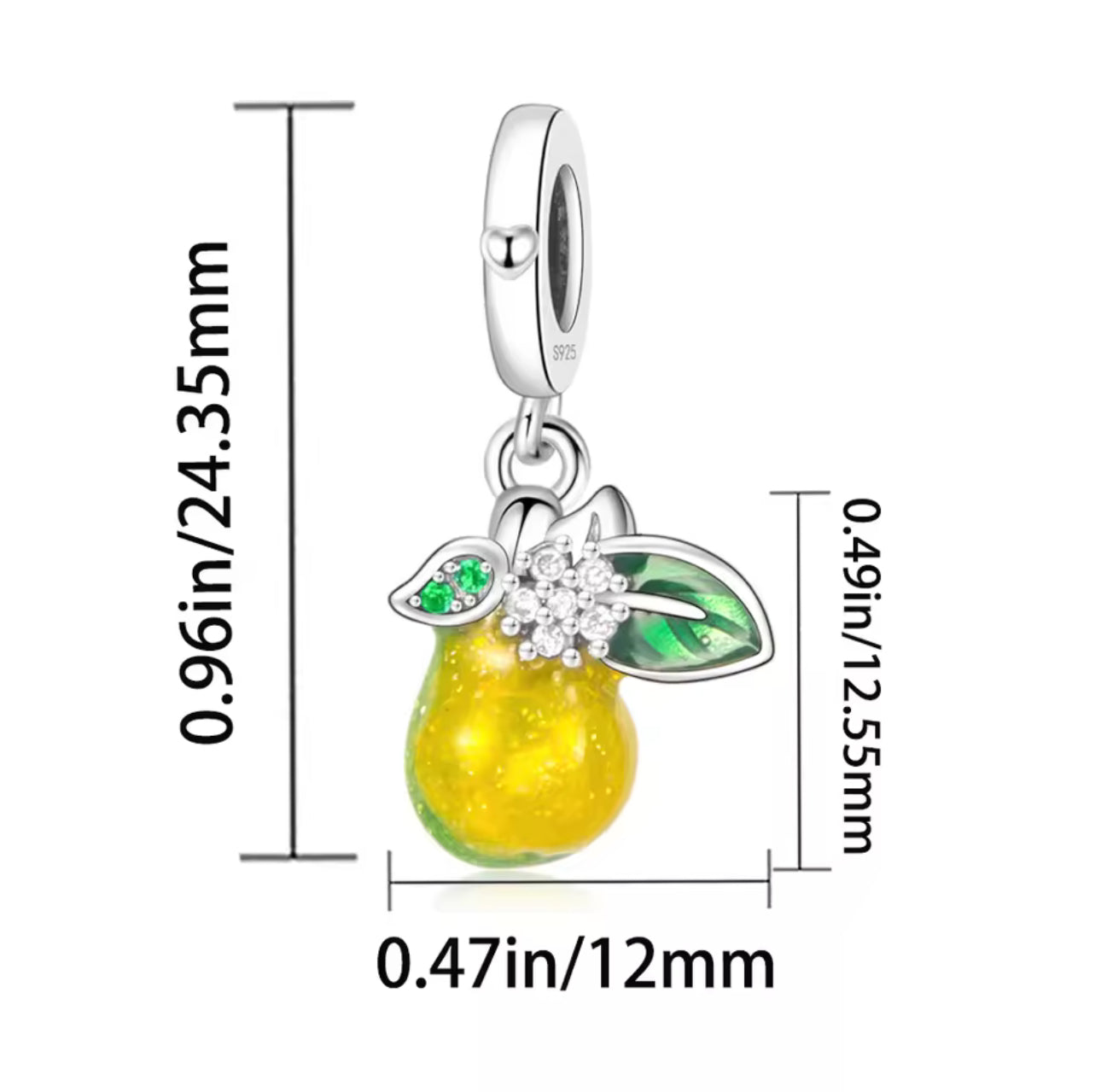 Silver “Pear” Charm