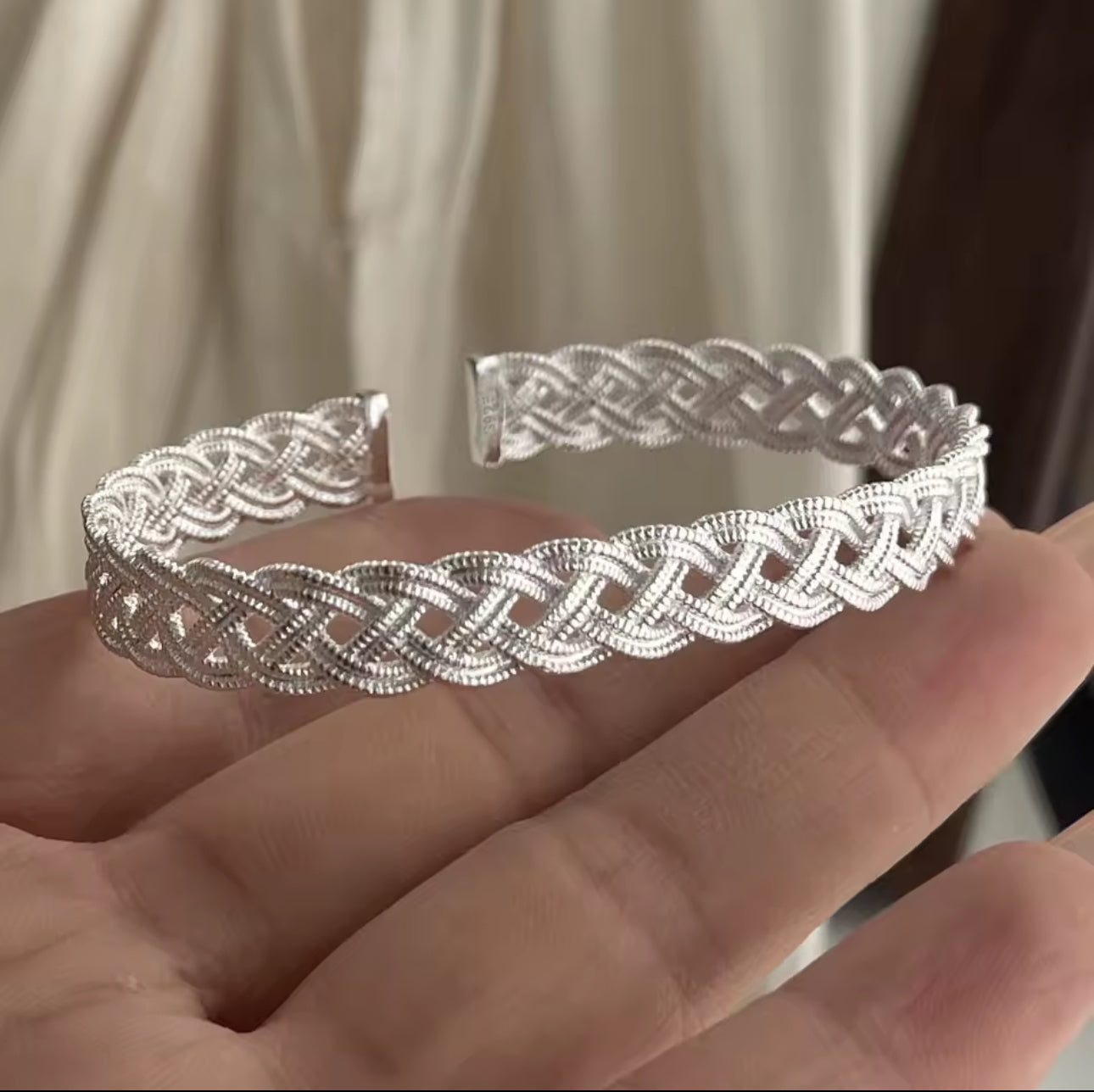 Celtic knot-style silver bracelet
