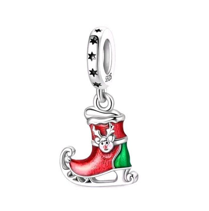 Ice Skate With Elf Dangle Charm