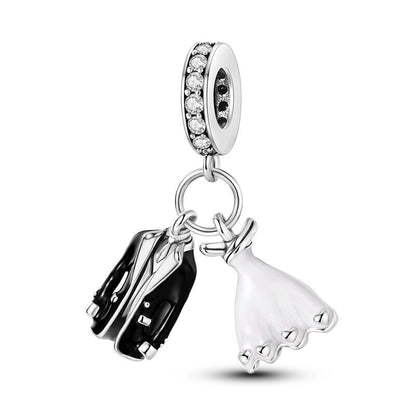 Just Married Couple Dangle Charm