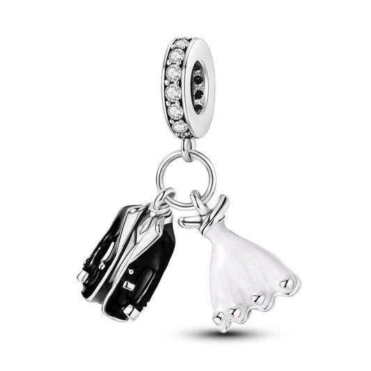 Just Married Wear Couple Dangle Charm