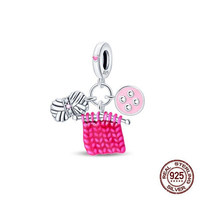 Knitting Needless & Wool Dangle Charm