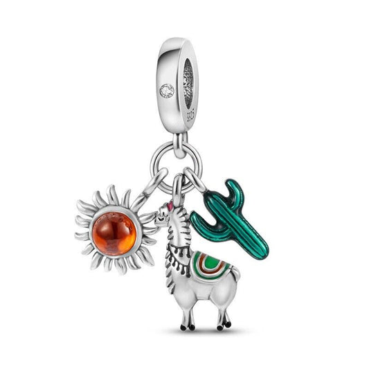 Llama Cactus And Sun Dangle Charm