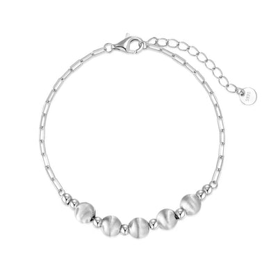 Minimal beaded chain bracelet 925 sterling silver delicate adjustable ball bead bracelet elegant minimalist jewelry