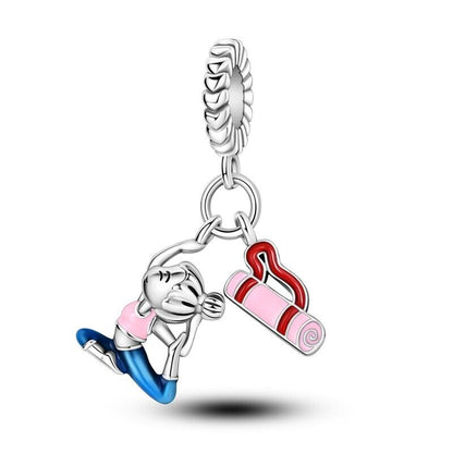 Multicoloured Yoga Mat & Girl Charm