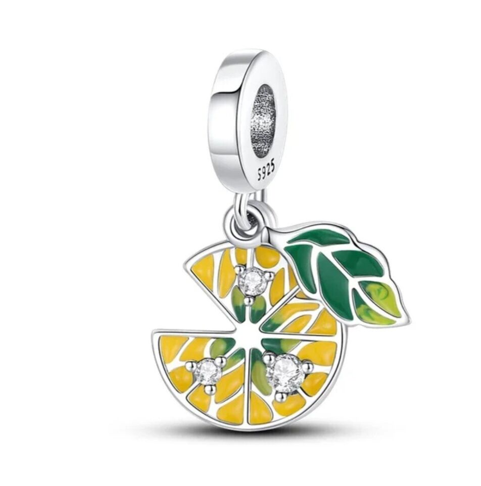 Orange Lemon Slice Dangle Charm