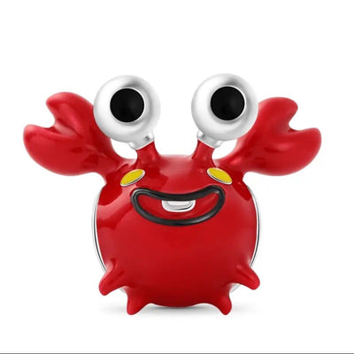Red lovely crab charm 925 sterling silver cute ocean animal jewelry bracelet accessory gift